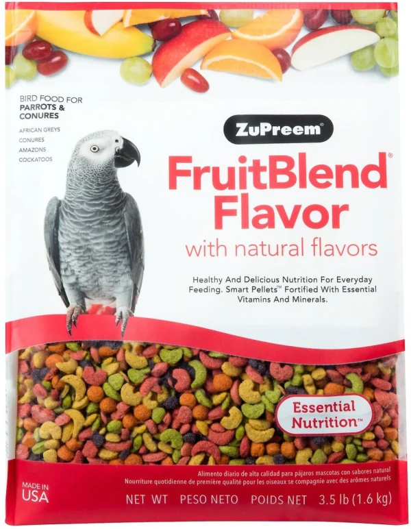 ZuPreem FruitBlend Flavor with Natural Flavors Daily Parrot & Conure Bird Food